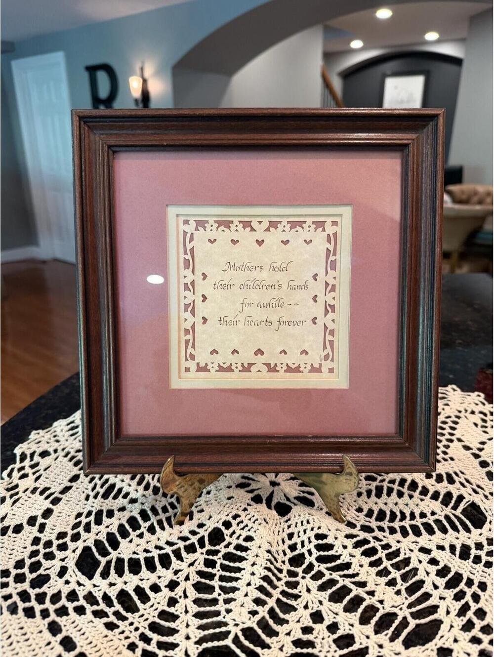 Vintage 1988 Framed Paper Art Gift for Mother Day/ Bday by Designs With Scissors